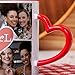Imagen de Made in Gift Taza de Cerámica de Color Rojo con Asa en Forma de Corazón Personalizada 33cl Collage Corazón de Color Rojo como Regalo Original para Parejas y Enamorados