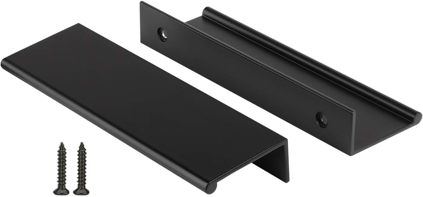Peaha 25 Pack Kitchen Cabinet Handles 3-3/4" Black Drawer Pulls Edge Pulls