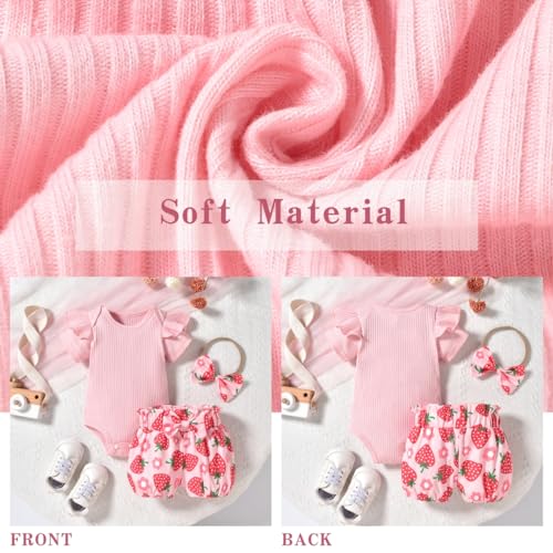 Image of Aalizzwell Baby Girls Ribbed Bodysuit Bloomer Shorts Outfits Summer Clothes