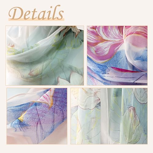 Fuxiqar 2 Pack Scarves for Women Lightweight Thin Shawl – Floral Print Fashion Wraps Summer Scarf for Travel Beach Daily Use2