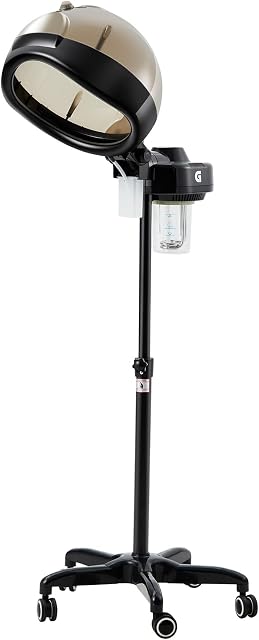 Professional Hooded Hair Dryer, 1000W Height Adjustable, 360° Moving Base, 2 Temperature Designs, Timed Auto Off, Standing Ionic Hooded Hair Dryer for Home, Salon, Beauty Salon Use (Hair Steamer)