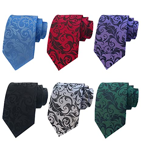 [Adulove] メンズ ネクタイ クラシック シルク ネクタイ 織り ジャカード ネックタイ 6個