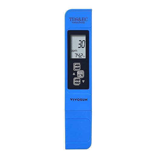 VIVOSUN TDS Tester 3-in-1 TDS EC & Temperature Meter Ultrahigh Accuracy Digital Water Quality TDS Tester (Blue)
