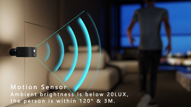 Image of Motion Sensor Wall Sconces of 2PCS, Cordless Auto Motion Activated LED Wall Lights 360Rotate& Rechargeable Battery Operated, 3 Brightness, Indoor Motion Detection Wall Lamps for Hallway Stairway