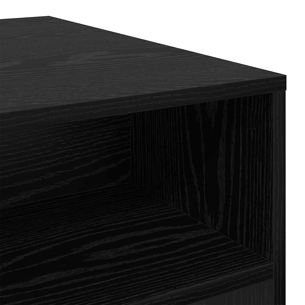 Mesa de centro de roble negro, 90 × 55 × 42,5 cm, 1 estante, 75 kg, para salón, oficina en casa