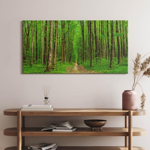 Image sur Toile 120x60cm Route Forestière Wallfluent Décoration Murale