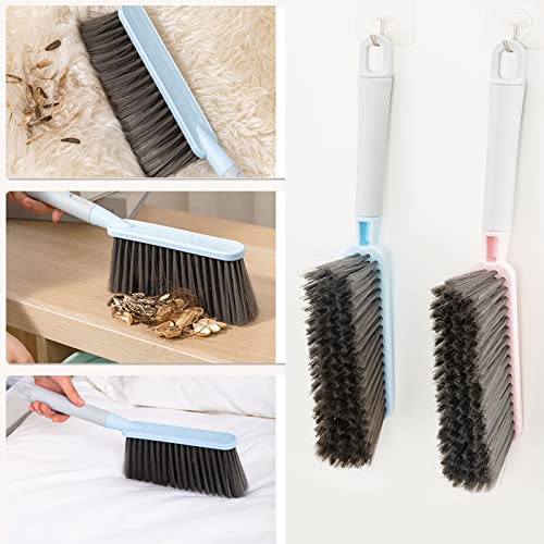Image of Soft Cleaning Brush Hand Broom for Car /Bed /Couch /Draft /Garden /Furniture /Clothes Bedspread Carpet Cleaning Brush, Hotel Family Trip Easy Use for Showers, Bathtubs,Kitchens Blue (Pack of 1)