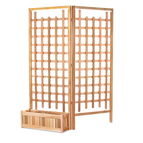3-Piece Planter Set with Trellis Screen | Handcrafted Western Red Cedar | Includes Planter Boxes & 2 Trellis Screen | Untreated Cedar for Indoor & Outdoor Use - All Things Cedar PL30-Set