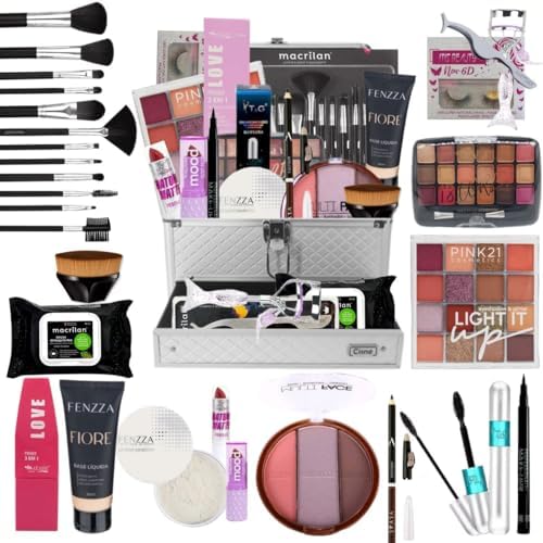 Kit Maleta de Maquiagem Completa Qualidade Premium, 12 Pinceis Pr...