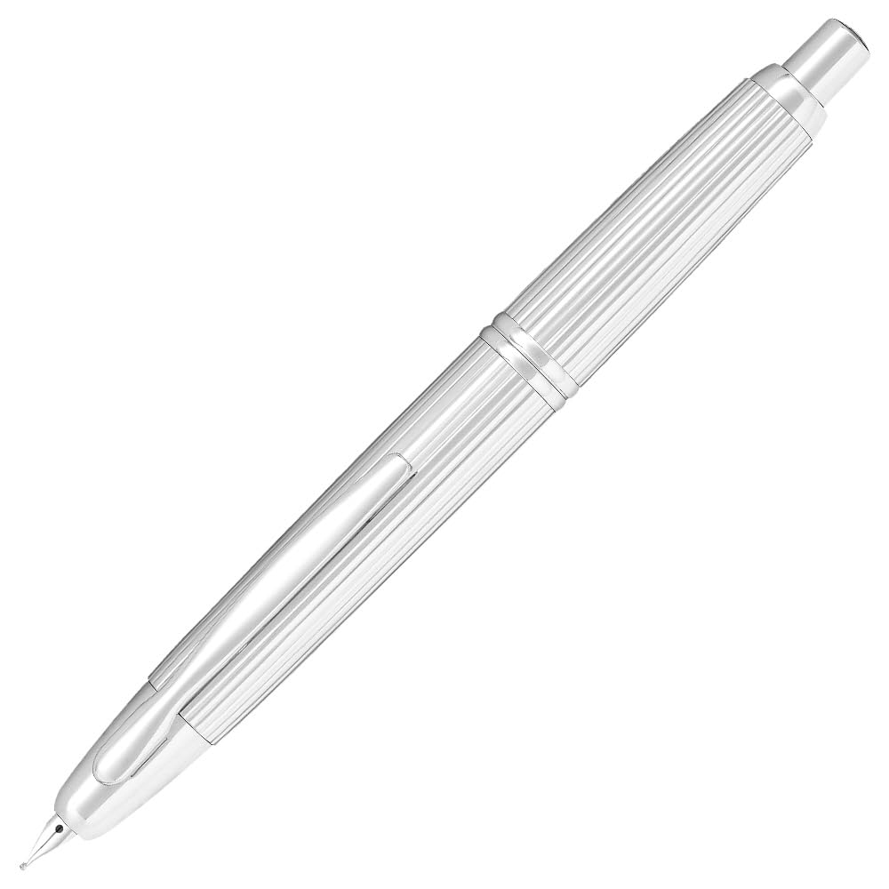 Amazon | PILOT 万年筆 キャップレス F ファイン(細字) ストライプ 黒