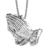 Sterling Silver Praying Hand Pendant, 1 inch
