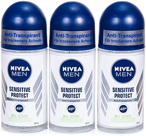 Nivea Men Sensitive Protect Deo Roll-on, Antitranspirant, 3er Pack (3 x 50 ml)