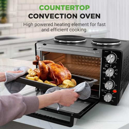 NutriChef Nutrichef 30 Quart Kitchen Convection Oven & 2 Burner Cooker PKRTO28.5 の商品画像 1