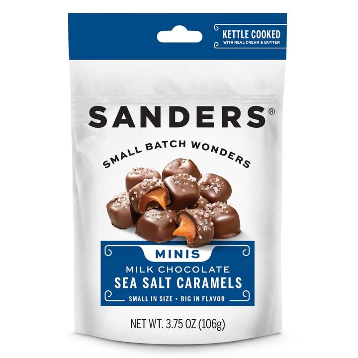 Sanders Milk Chocolate Sea Salt Caramels Mini Bites 3.75 OZ. - PACK of 12