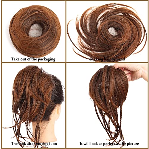 Mios 1Pcs Wavy Messy Bun For Women Synthetic Hair Chignons Donut Updo Scrunchy Curly Hairpieces With Elastic Rubber (Braid, 4/30) #TOP3