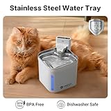 Veehoo Wireless Cat Water Fountain for Drinking, 2.5L Battery Operated Cat Fountain with Stainless Steel Tray Motion Sensor, Cordless Quiet Drinking Fountains for Cats Rechargeable with 6pcs Filters - Image 2