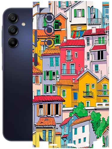 Image of AtOdds - Full Body Back Screen Guard Protector Film - Lamination Wrap Skin Sticker Compatible with Samsung Galaxy A15 (5G) | Scratchproof Matte Finish (Concrete Jungle)