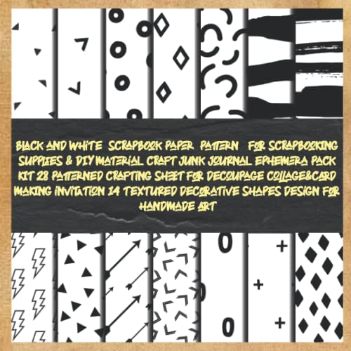 black and white hearts scrapbook paper pattern for scrapbooking supplies & DIY material craft junk journal ephemera pack kit 28 patterned crafting ... decorative shapes design for handmade image 2
