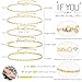 iF YOU Gold Ankle Bracelets for Women, 14k Gold Plated Waterproof Cuban Link Chain Anklets Set, Layered Anklet Bracelets for Women Beach Gift Adjustable Size 5pc (Style2-gold)