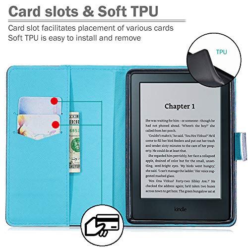 Capa para Kindle Paperwhite (10ª geração, apenas versão de 2018), interior de TPU macio de couro sin
