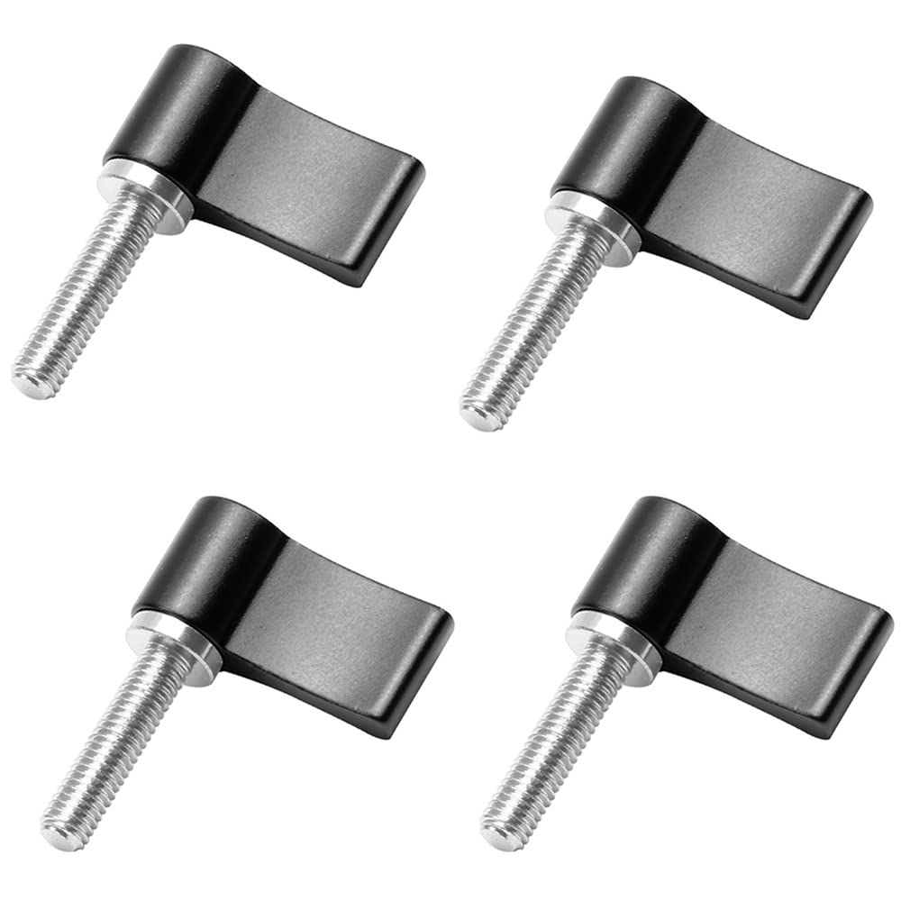 4PCS Adjustable Thumb Screws – 1/4 Male Thread Rotating Knob L-Shaped Handle For Cameras & Electronics (Black 4PCS Adjustable Thumb Screws – 1/4 Male Thread Rotating Knob L-Shaped Handle For Cameras & Electronics (Black