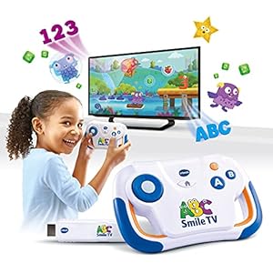 VTech ABC Smile Tv, draadloze leerconsole met HDMI-stick voor de tv met 15 spelniveaus voor urenlang leerplezier, voor…