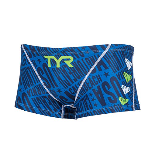 TYR メンズ水着 競泳 練習用 ショートボクサー水着 BCHEV-18M-BL BL S