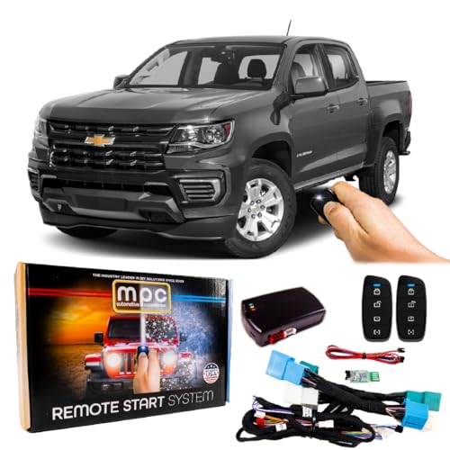 MPC Remote Starter Compatible with 2015-2022 Chevrolet Colorado |Gas| |Key to Start| with T-Harness - FlashLink Updater - (2) Extended Range 4-Button 2-Way Remotes - Up to 1,000 ft Range