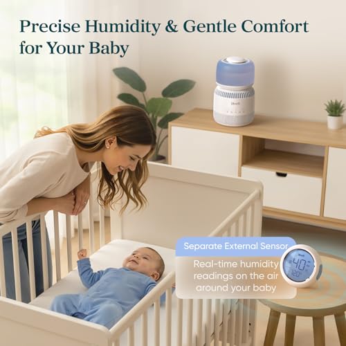 Image of Levoit Evaporative Humidifiers for Bedroom Baby, Dual Air and Water Filters | Separate Sensor, Blue Light Free for Nursery Nightlight, Auto Dry, Smart Control & Alexa, Auto Mode, 3.8L Tank for 36H