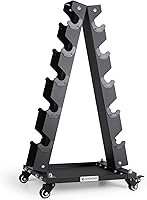 Vista 1 de LIONSCOOL Premium Solid Steel Dumbbell Rack Stand Only, A-Frame Portable Weight Storage Organizer with Optional Tray and Wheels, Perfect for Home