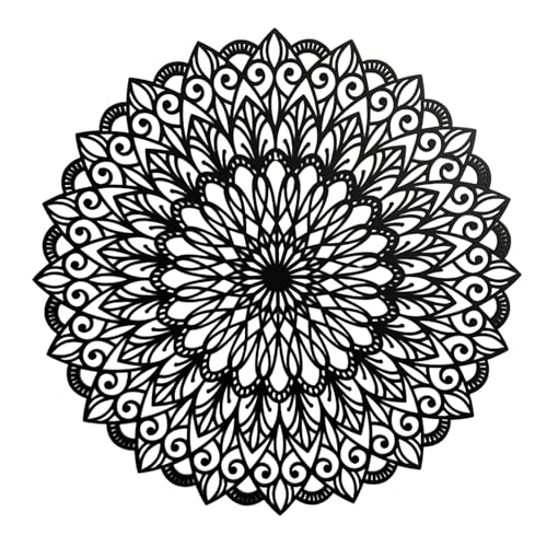 Fleur de vie en bois SENTOP HDF0251 art mural mandala noir 40 cm pour salon