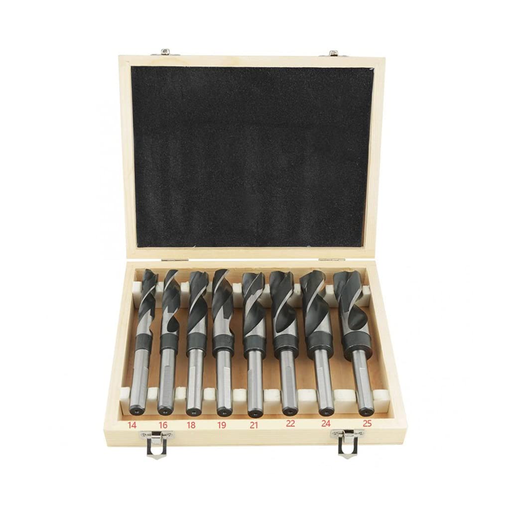 Set di Trapani Set di Punte elicoidali HSS da 8 Pezzi Set di adattatori per Punte da Trapano industriali trattate termicamente Grandi