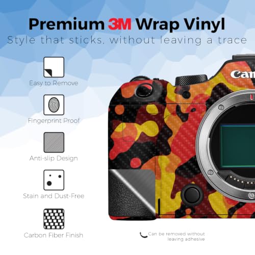 Image of Carbon Fiber Camera Skin Compatible with Canon EOS R6 Mark III (2025) - Warm Modern Camo - Premium 3M Vinyl Protective Wrap Decal Cover - Easy to Apply | Crafted in the USA by MightySkins