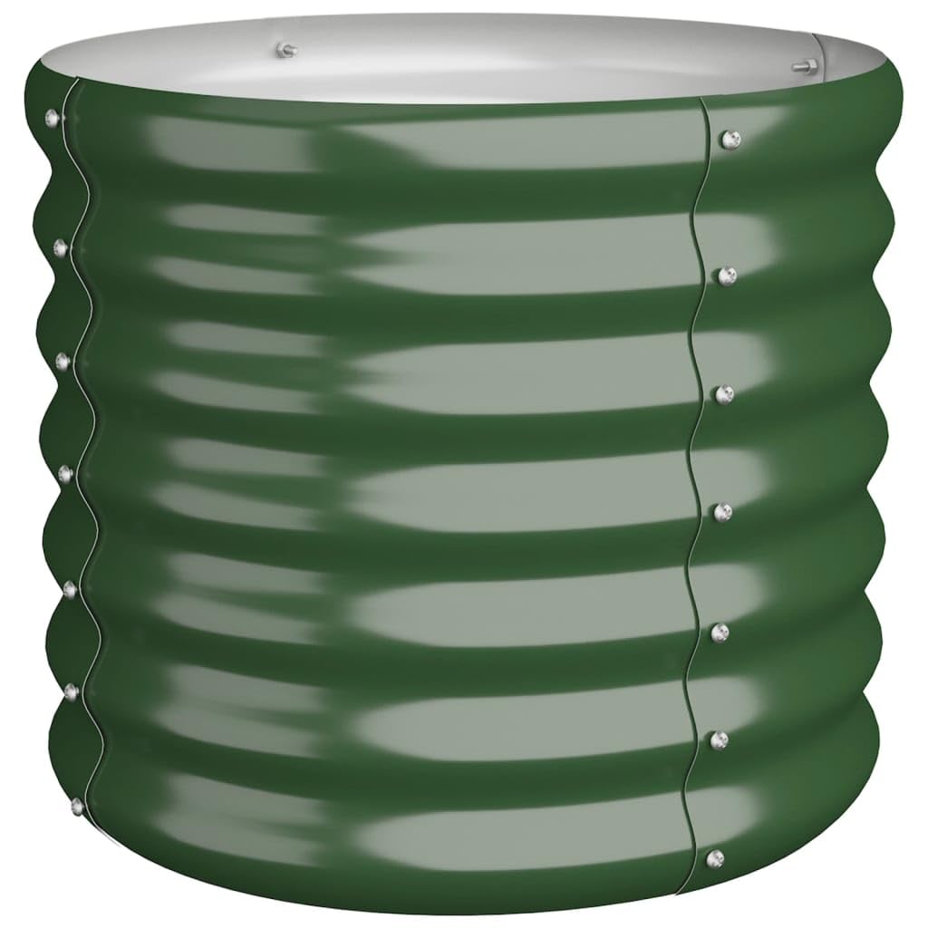 VIDAXL Garden Planter - Galvanised Steel - Green - 36cm