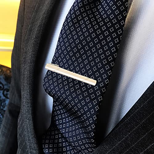 WAINIS 16 PCS Tie Bar Clip, Tie Tack Pins Tie Clips for Men Father's Day Silver Necktie Bar Pinch Clip Set Metal Clasps Business Professional Fashion Designs4