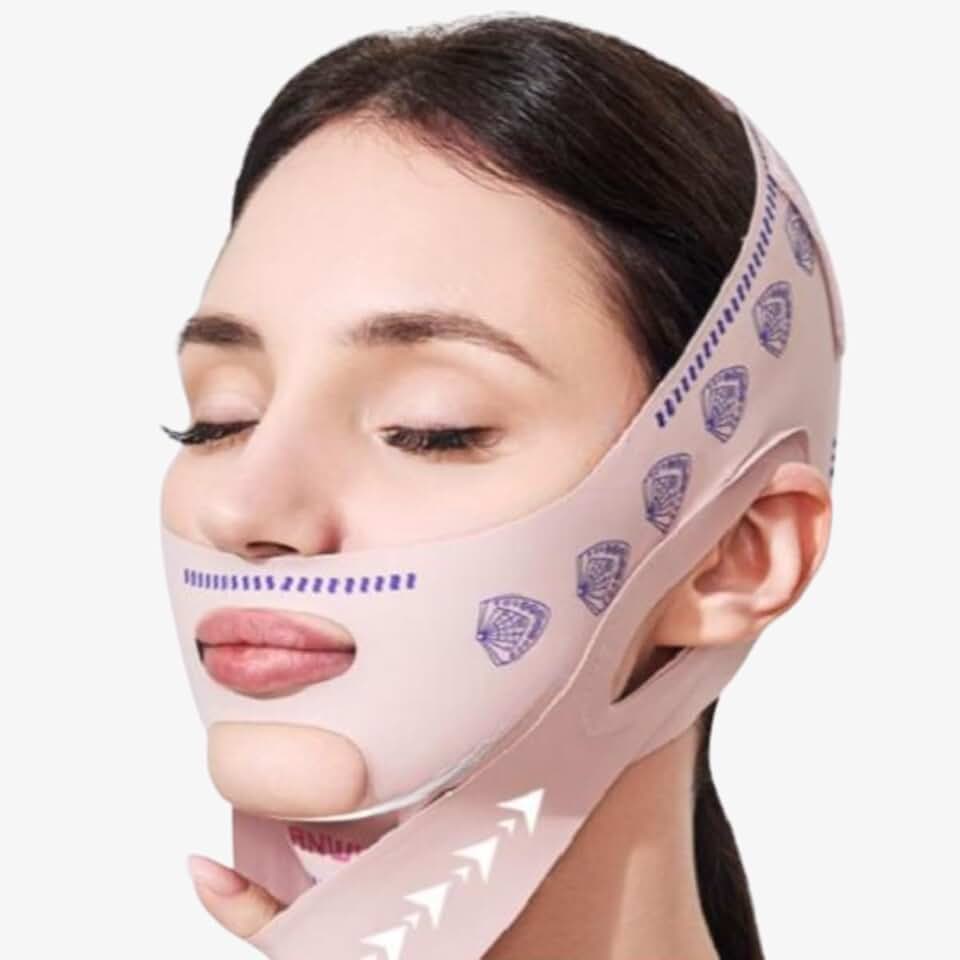 Exclusiva Máscara Facial Redutor De Papadas, Modeladora de Lifting, Bandagem Facial para Contorno e Firmeza da Pele, Anti-rugas