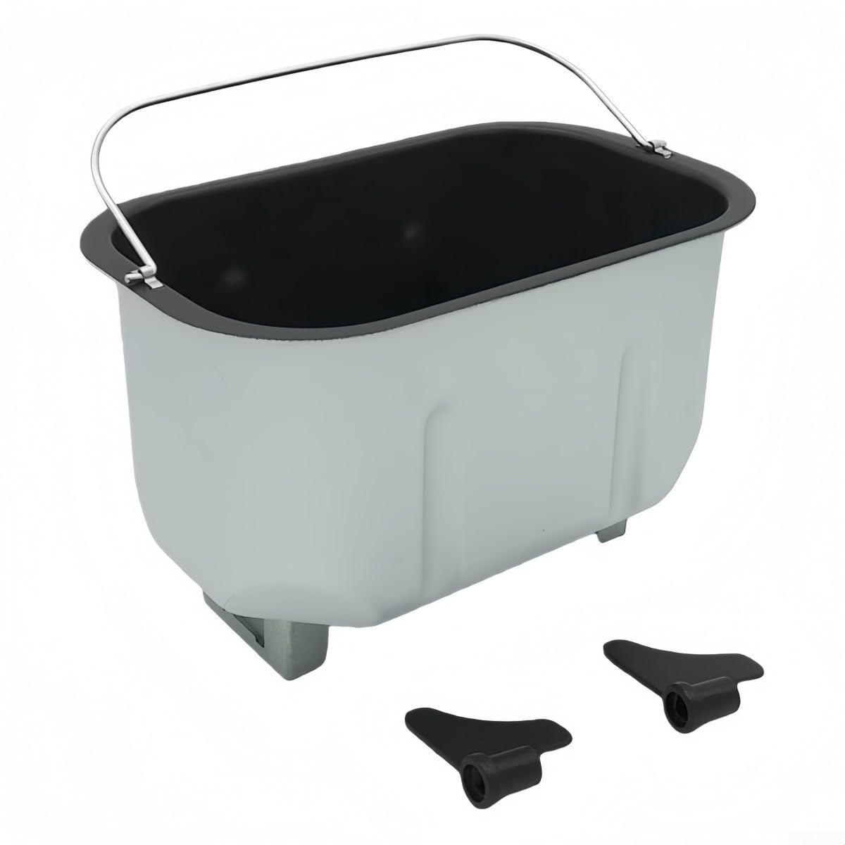 Cubo antiadherente de repuesto para máquina de pan, molde de aleación de aluminio con 2 paletas de amasado, 24,8 x 15,5 x 15,7 cm, compatible con la mayoría de marcas