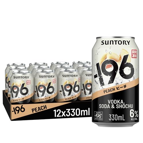 -196 Suntory: Peach. Vodka Soda & Shochu. Ready To Drink Cans. 12x330ml 6% ABV