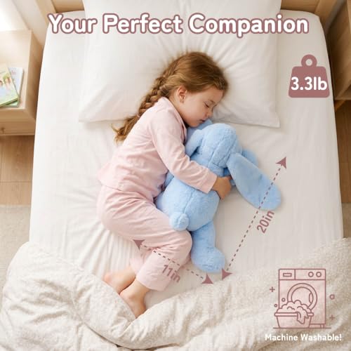 Image of Niuniu Daddy Weighted Stuffed Animals, 20 in 3.3 lbs, Rabbit Calming Plush | Heavy sensory lap pad, lying body pillow for sleeping, machine wash, huggable plushies, soothing gift for kids and adults