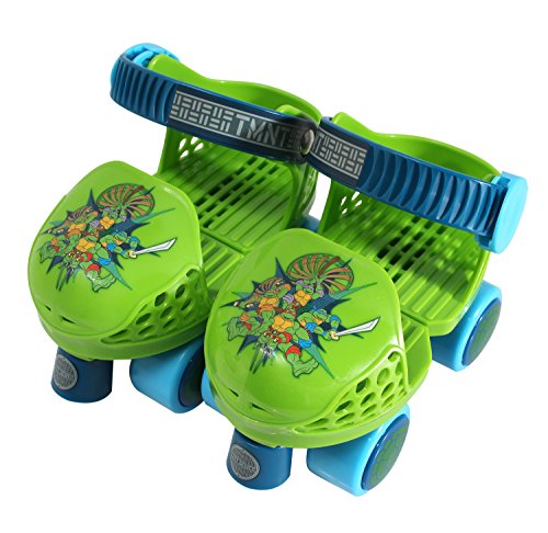 Playwheels Teenage Mutant Ninja Turtles Roller Skates With Knee Pads, Green/Blue, Junior Size 6-12 #TOP1