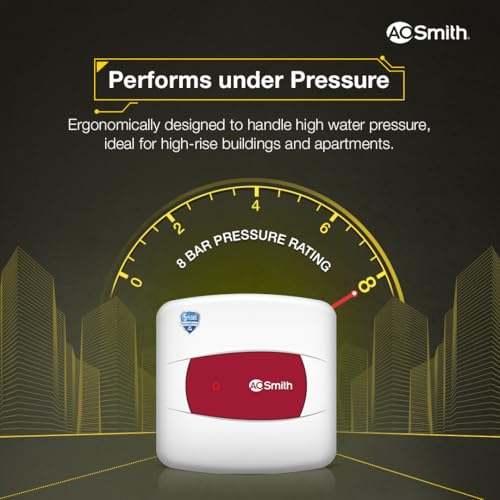Image of AO Smith Geyser 10 Litre 5 Star Rating (BEE) | Powerful 2KW Heating | Storage Water Heater With 2X Corrosion Resistant Blue Diamond Glass Tank | Warranty: 5 Yr Tank, 2 Yr Comprehensive | HSE-SHS-010