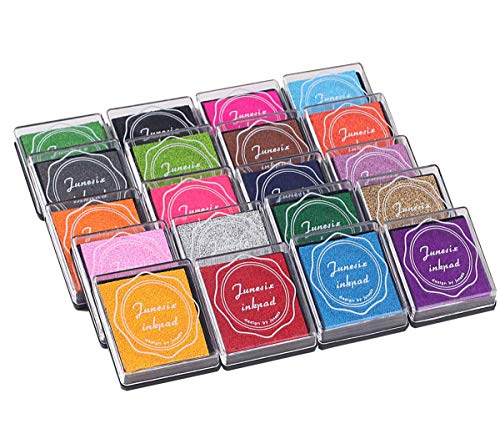 Fingerprint Ink pad for Kids,Rainbow Craft Ink Pads Rubber Stamps Partner DIY Color,Gift for boy Girls(Pack of 20) (B)