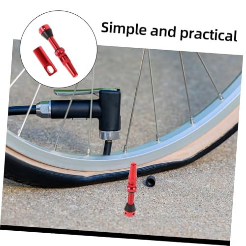 Toddmomy 2pcs Válvulas Francesas Tubeless de Aleación de Aluminio, Diseño Ligero, Agujero Lateral para Inflado Eficiente y Presión de Aire Consistente Rojo miniatura 7