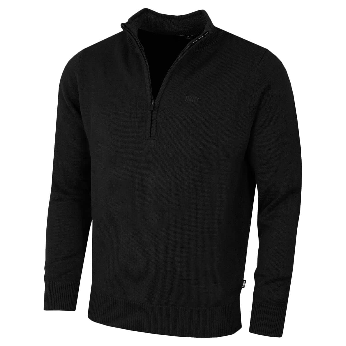 DKNY Men's Chunky Knit Quarter Zip Golf Sweater - Black - M DKNY Men's Chunky Knit Quarter Zip Golf Sweater - Black - M