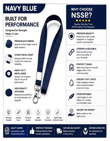 Image of 24mm or 1 inch thick Lanyards with Badge Clip