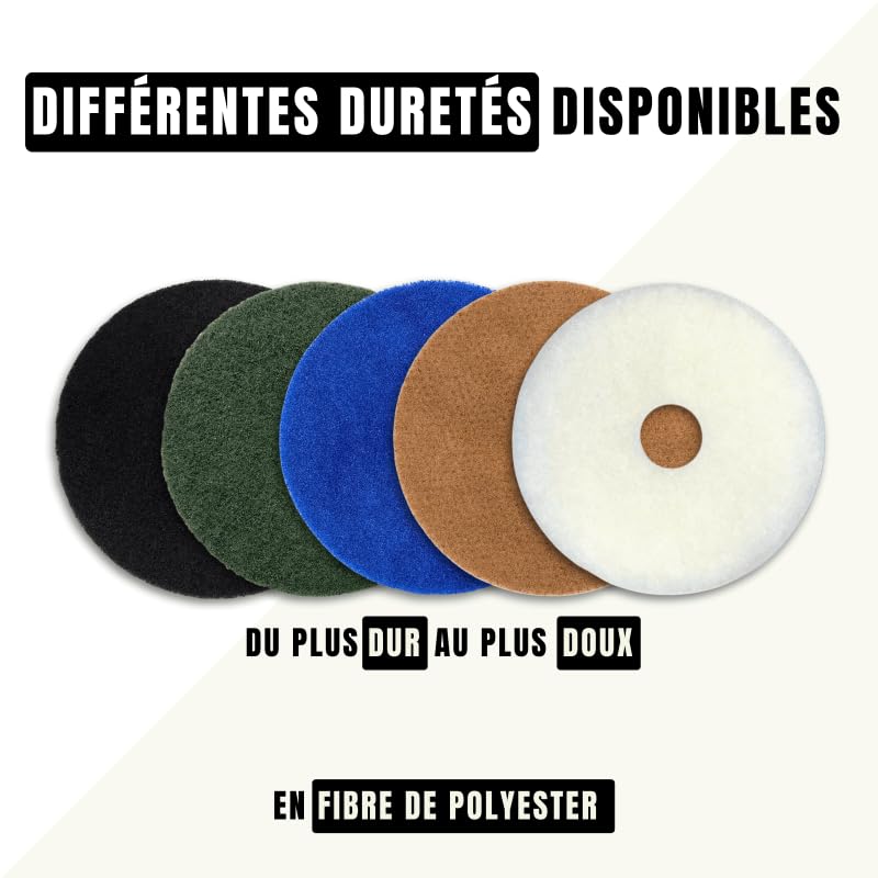 Pad blanc pour monobrosse Ø 406-1 boîte de 5 - Harmony Béton
