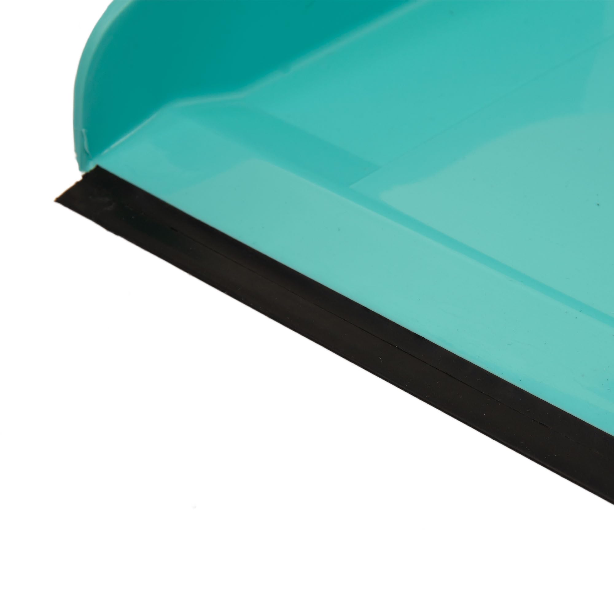 Cofan Recogedor Fijo con Borde de Goma y Mango Metálico | Color: Verde Agua | Ideal para la Limpieza del Hogar