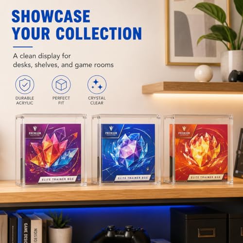 ETB Protector Case Magnetic Lid Acrylic Display Box Elite Trainer – 5 mm Thick Clear Storage Case – Stackable Dust Resistant Organizer for Trading Card Box Display – 1 Pack (1) by Ziixuper - Used condition - Image 3