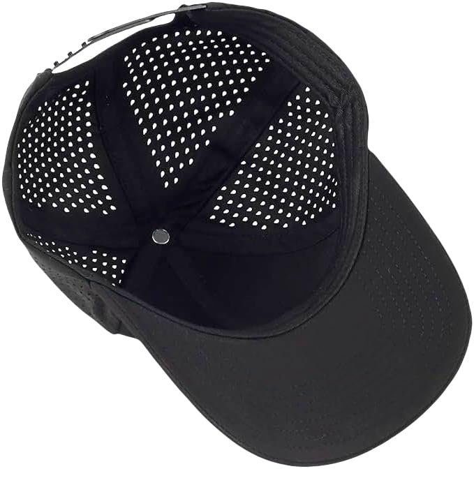 Image of Men's Baseball Cap Fits OSFM & XXL Laser Perforated Golf Ball Hat Water Resistant Quick Dry Adjustable Snapback Caps