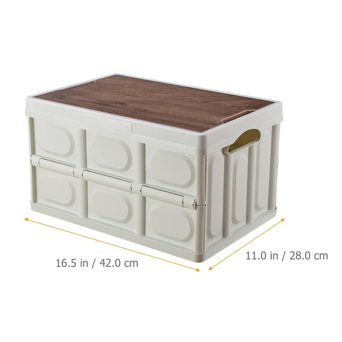 Caja de Almacenamiento Plegable de Madera y Pp, Apilable, Gran Capacidad